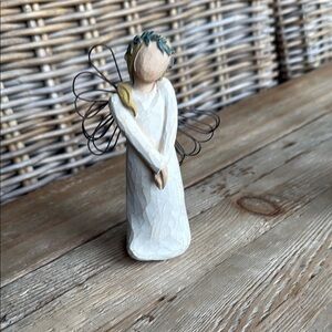 Willow Tree Angel Figurine with White Dress and Gold Hair - “Celebrate” 2003